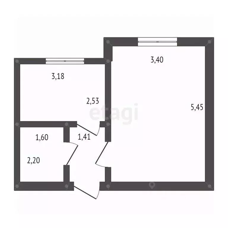 1-к кв. Амурская область, Белогорск ул. 1-я Вокзальная, 9 (30.2 м) - Фото 2