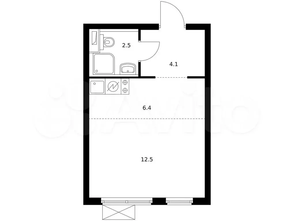 Квартира-студия, 25,2 м, 26/33 эт. - Фото 0