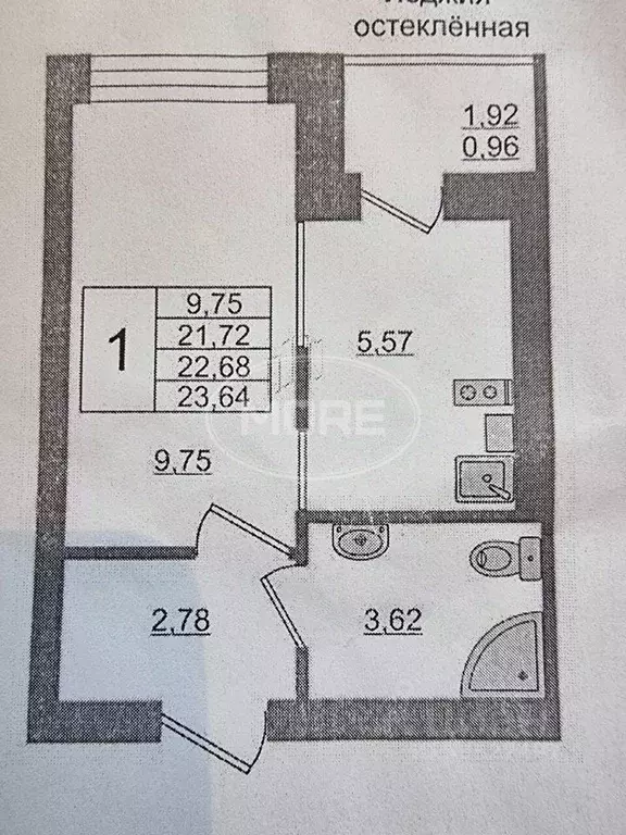 Студия Калининградская область, Светлогорск ул. Молодежная, 1 (22.8 м) - Фото 2