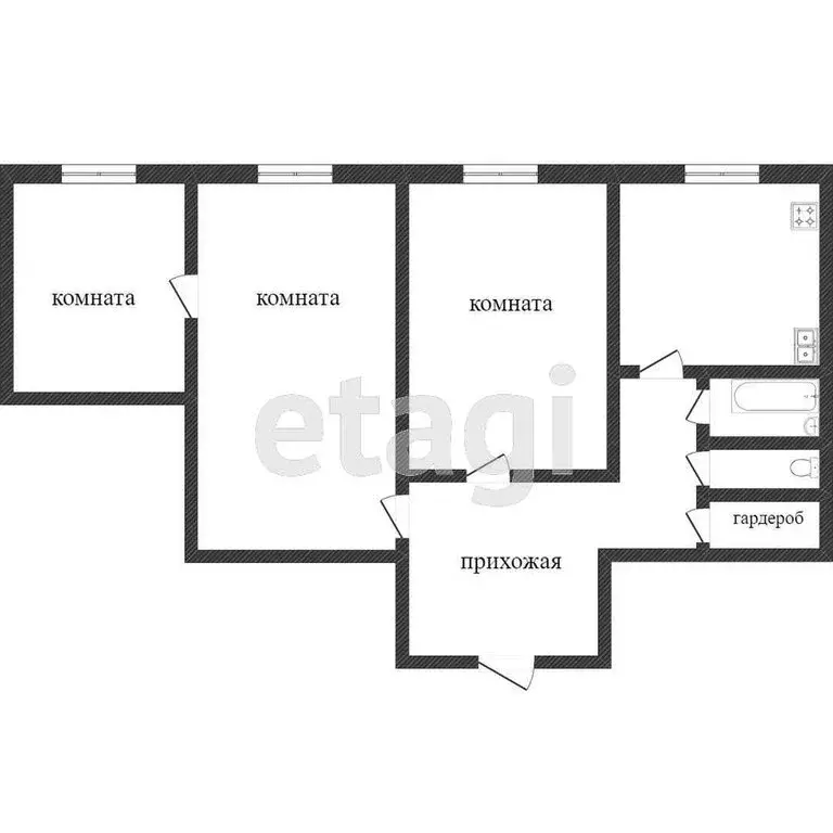 3-комнатная квартира: Воронеж, Южно-Моравская улица, 16 (63 м) - Фото 1