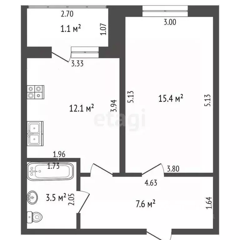1-к кв. Марий Эл, Йошкар-Ола ул. Петрова, 27Б (38.6 м) - Фото 2