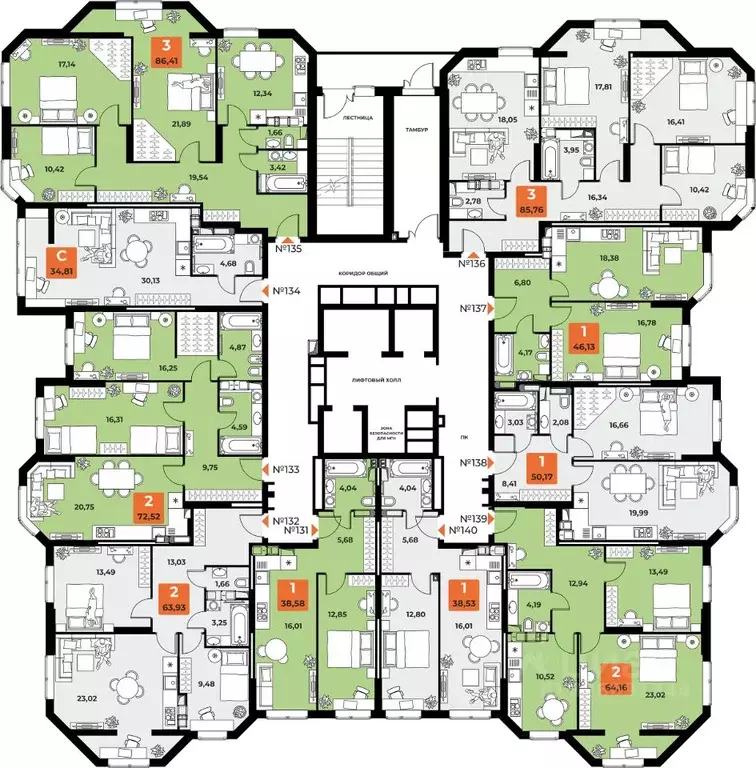 3-к кв. Самарская область, Самара просп. Карла Маркса, 231Б (84.1 м) - Фото 2