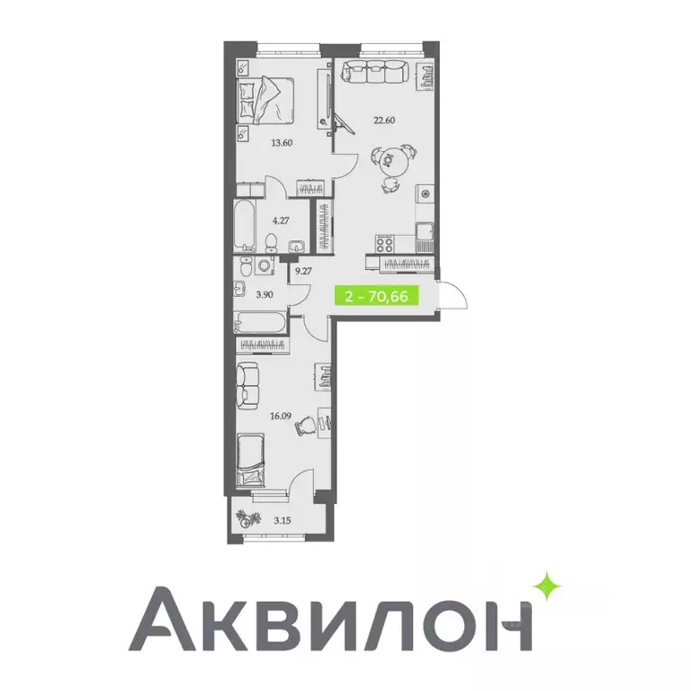 2-к кв. Архангельская область, Архангельск Троицкий просп., 110 (70.66 ... - Фото 0