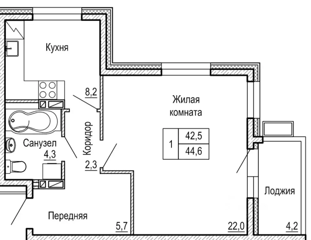 1-к кв. Приморский край, Артем ул. Кирова, 78Бк2 (44.6 м) - Фото 0