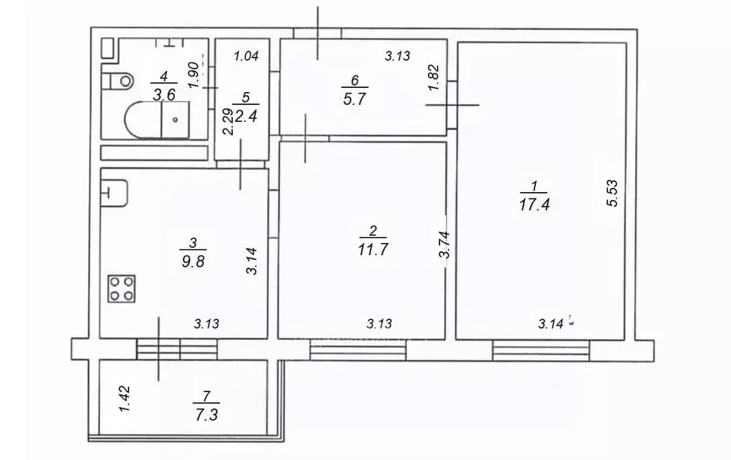 2-к кв. Татарстан, Казань просп. Ильгама Шакирова, 2А (52.0 м) - Фото 2