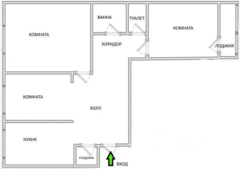 Квартира, 3 комнаты, 71 м - Фото 2