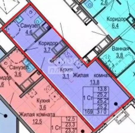 Студия Свердловская область, Екатеринбург ул. Зеленый Остров, 12 (25.2 ... - Фото 2