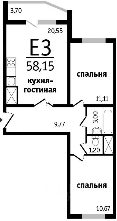 2-к кв. Ростовская область, Ростов-на-Дону ул. Ткачева (59.0 м) - Фото 1