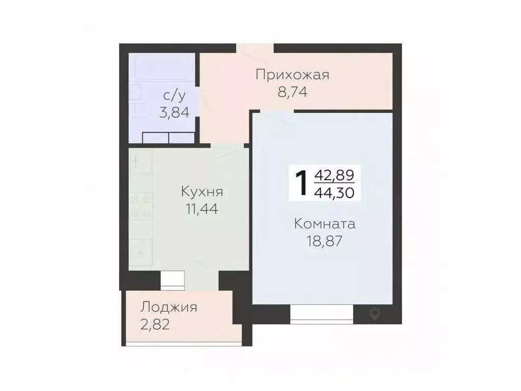 1-к кв. Орловская область, Орел ул. Панчука, 83Б (44.3 м) - Фото 0
