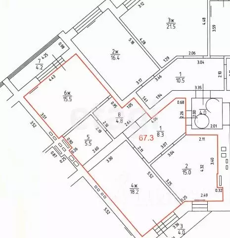 2-к кв. Калининградская область, Калининград ул. Аксакова, 137 (75.5 ... - Фото 1