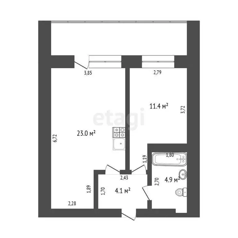 1-комнатная квартира: Северск, Коммунистический проспект, 124 (43.4 м) - Фото 1