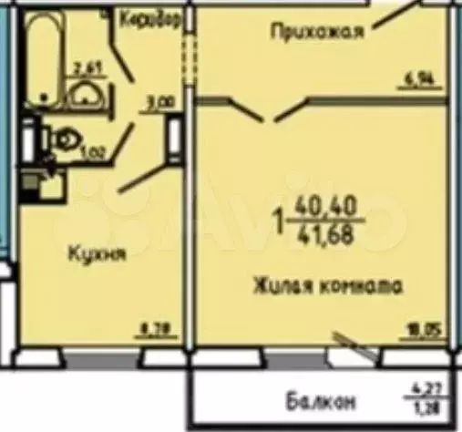 1-к. квартира, 42 м, 8/14 эт. - Фото 0