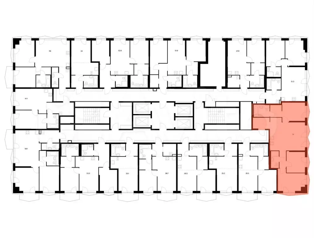 3-к. квартира, 71 м, 3/31 эт. - Фото 1