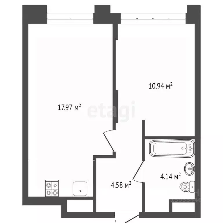 1-к кв. Тюменская область, Тюмень ул. Андрея Кореневского, 5 (37.4 м) - Фото 2