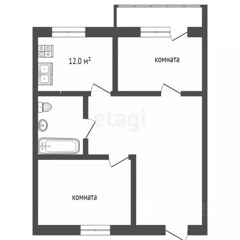 2-к кв. Московская область, Подольск городской округ, пос. Быково ул. ... - Фото 2