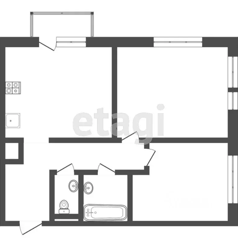 2-к кв. Тюменская область, Тюмень Полевая ул., 117к1 (50.0 м) - Фото 0