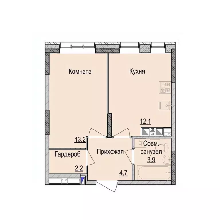 1-к кв. Удмуртия, Ижевск ул. Имени Репина, 35Ак1 (36.3 м) - Фото 0