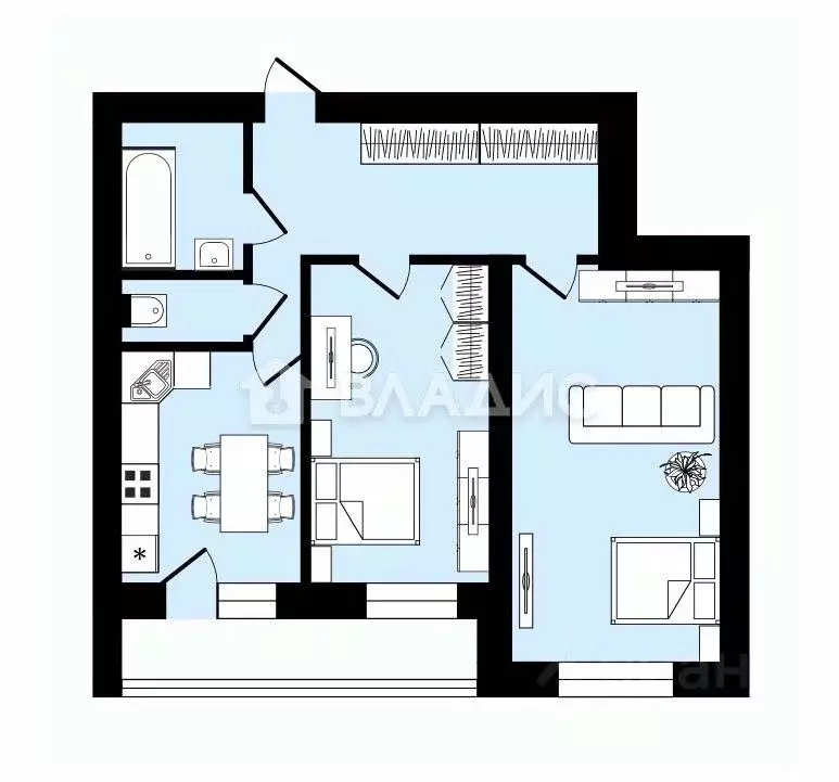 2-к кв. Пензенская область, Пенза ул. Баталина, 29 (68.1 м) - Фото 2