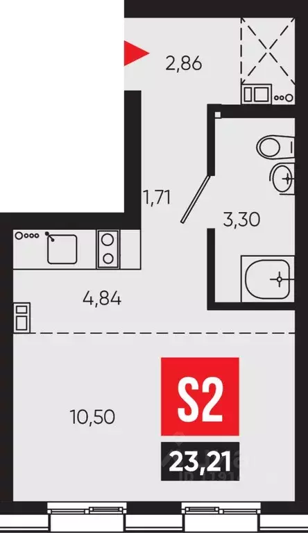 1-к кв. Иркутская область, Иркутск Смартаменты жилой комплекс (23.21 ... - Фото 1