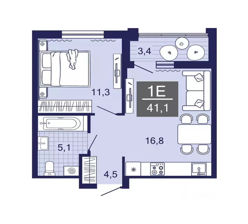 1-к кв. Тюменская область, Тюменский муниципальный округ, д. Дербыши ... - Фото 1