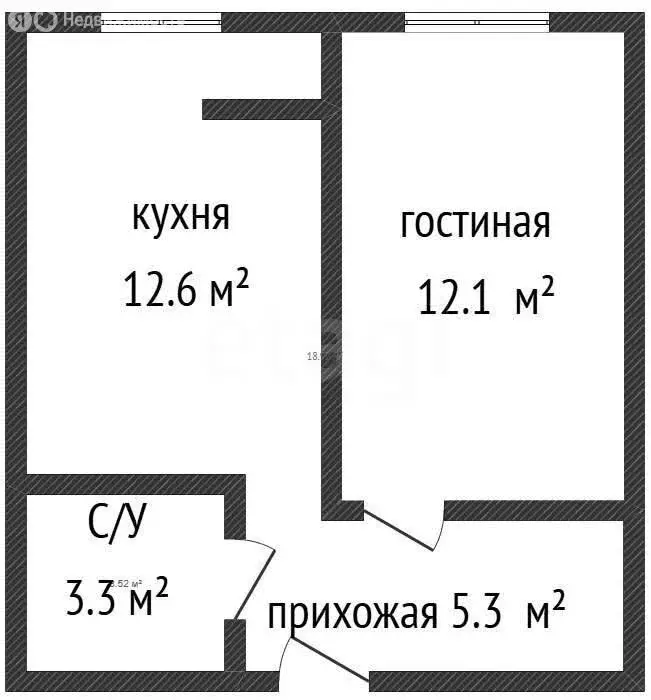1-комнатная квартира: посёлок городского типа Яблоновский, улица ... - Фото 2