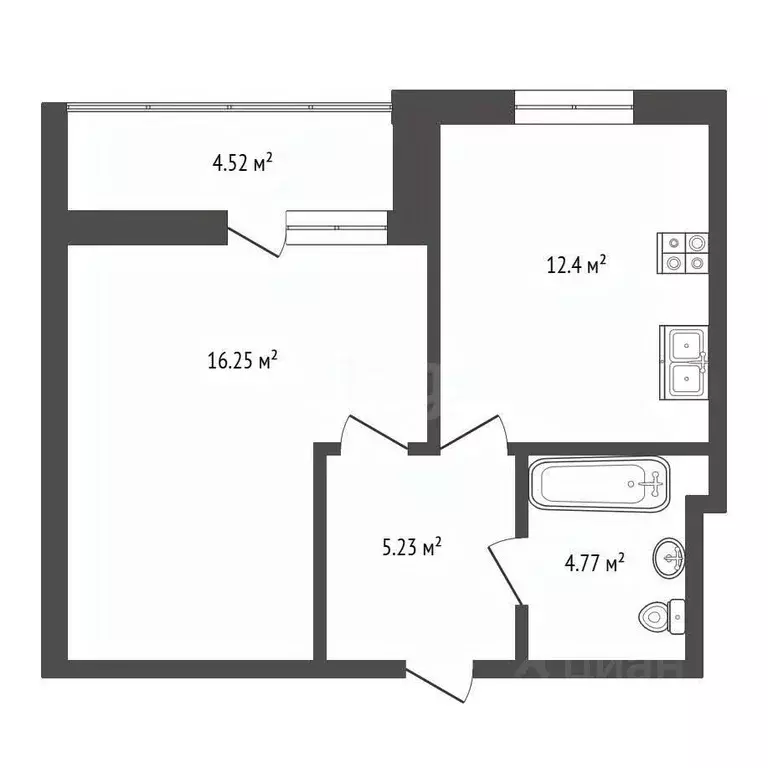 1-к кв. Ростовская область, Батайск ул. Дружная, 8 (43.18 м) - Фото 2