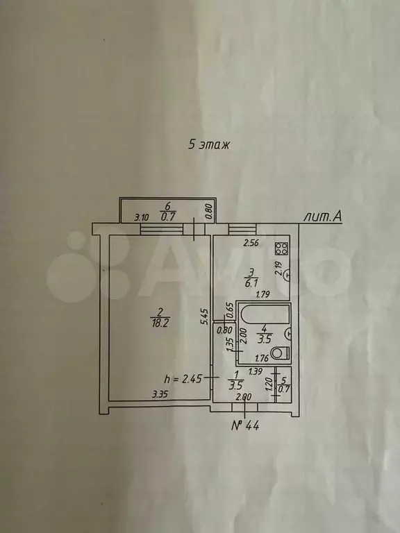 1-к. квартира, 32 м, 5/5 эт. - Фото 0