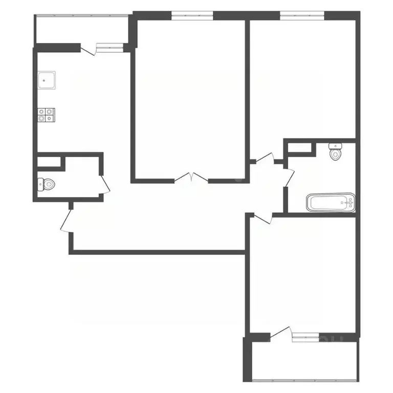 3-к кв. Тульская область, Тула ул. Павшинский мост, 1к4 (82.1 м) - Фото 2