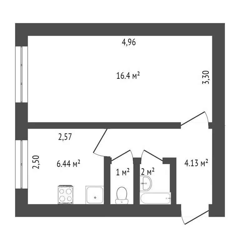 1-комнатная квартира: Ачинск, 9-й микрорайон, 28 (30.9 м) - Фото 1