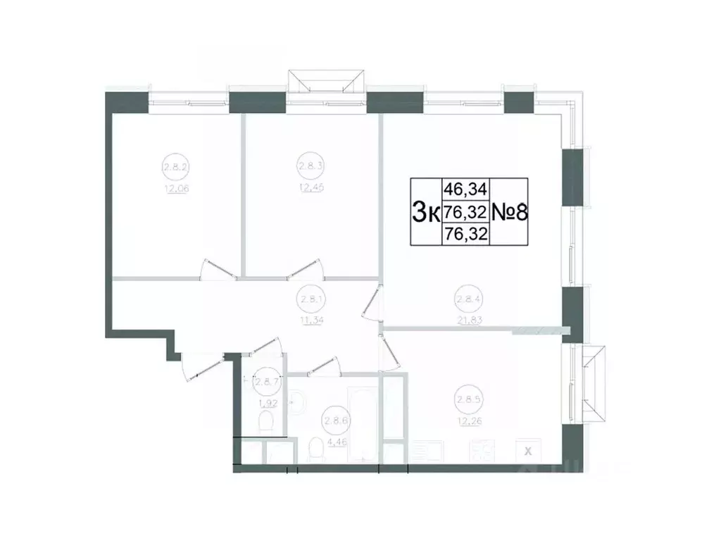 3-к кв. Московская область, Наро-Фоминск ул. Курзенкова, 12 (76.32 м) - Фото 1
