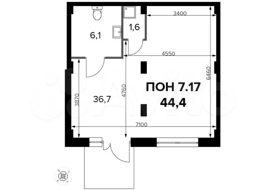 Продам помещение свободного назначения, 44.4 м - Фото 1