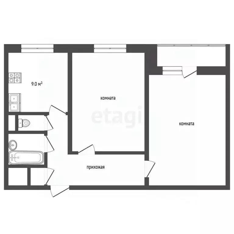 2-к кв. Ярославская область, Ярославль Республиканская ул., 8Б (43.6 ... - Фото 2