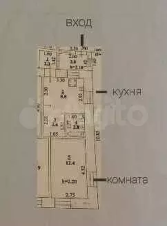 1-к. квартира, 42 м, 1/2 эт. - Фото 1