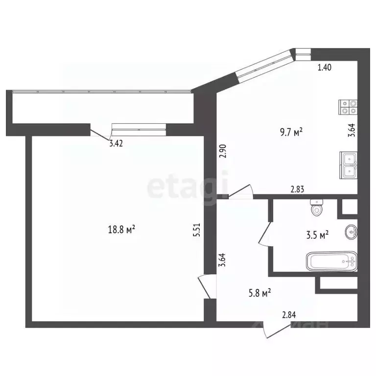 1-к кв. Московская область, Одинцовский городской округ, с. Немчиновка ... - Фото 1