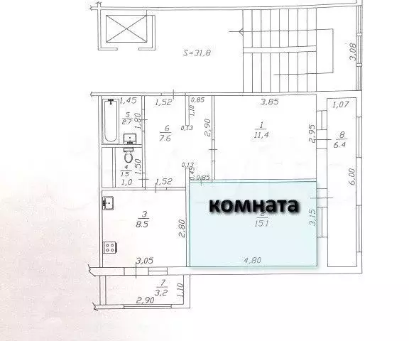 Квартира-студия, 15,1 м, 2/9 эт. - Фото 0