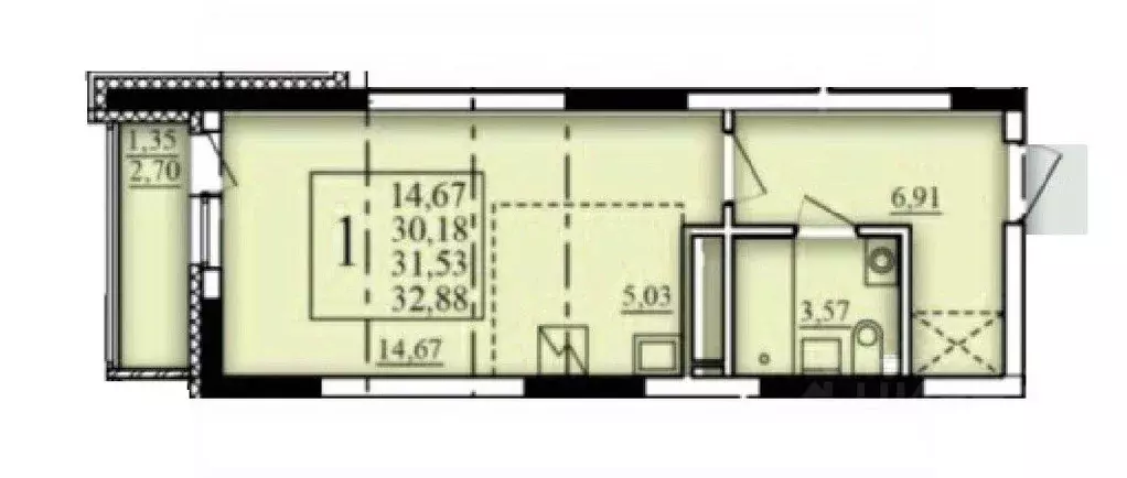 1-к кв. Башкортостан, Уфа Затон-Восточный жилрайон, Паруса жилой ... - Фото 0
