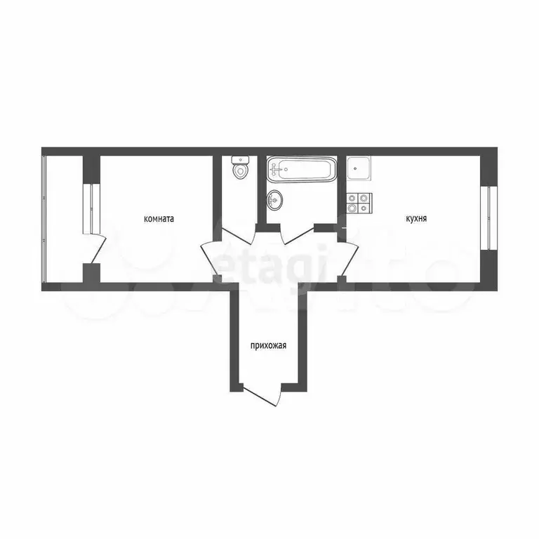 1-к. квартира, 31,5 м, 9/9 эт. - Фото 0