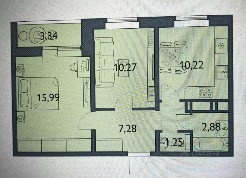 2-к кв. Брянская область, Брянск просп. Станке Димитрова, 67к7 (50.0 ... - Фото 2