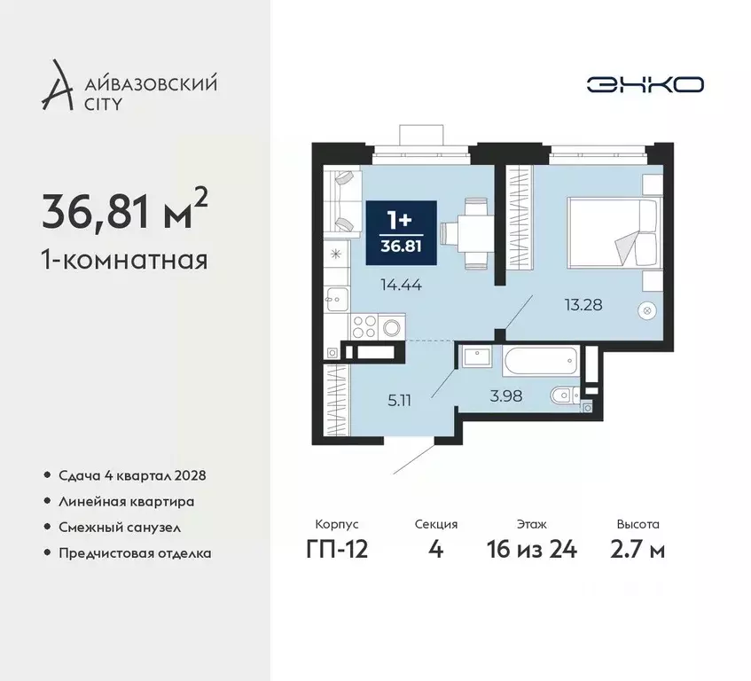 1-к кв. Тюменская область, Тюмень Айвазовский Сити жилой комплекс ... - Фото 1
