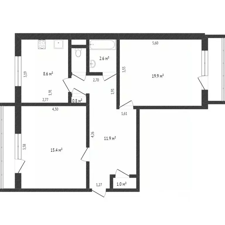 2-к кв. Челябинская область, Миасс Орловская ул., 14 (52.8 м) - Фото 2