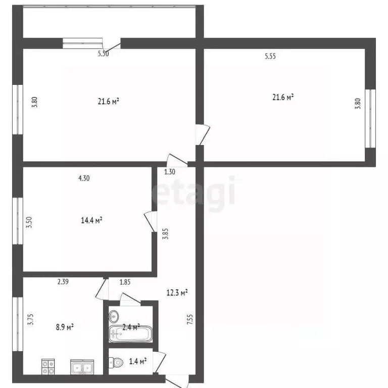3-к кв. Мордовия, Саранск ул. Терешковой, 18А (82.0 м) - Фото 2