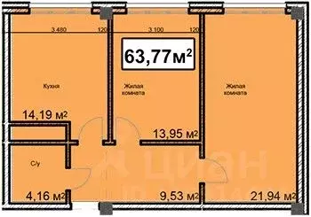 2-к кв. Ставропольский край, Ессентуки ул. Благодатная, 28 (63.77 м) - Фото 0