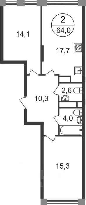 2-к кв. Москва Переделкино Ближнее мкр, 17-й кв-л, к1 (64.0 м) - Фото 0