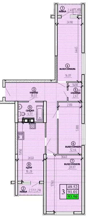 3-к кв. Самарская область, Самара ул. Советской Армии, 91 (93.5 м) - Фото 1