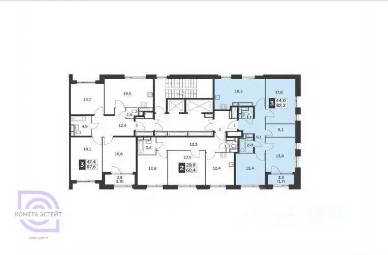 3-к кв. Москва ул. Зорге, 9к2 (81.1 м) - Фото 1