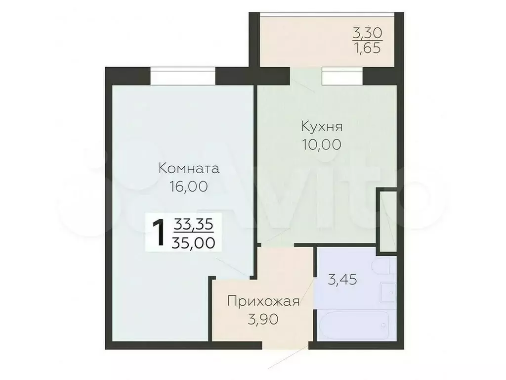 1-к. квартира, 35 м, 9/15 эт. - Фото 0