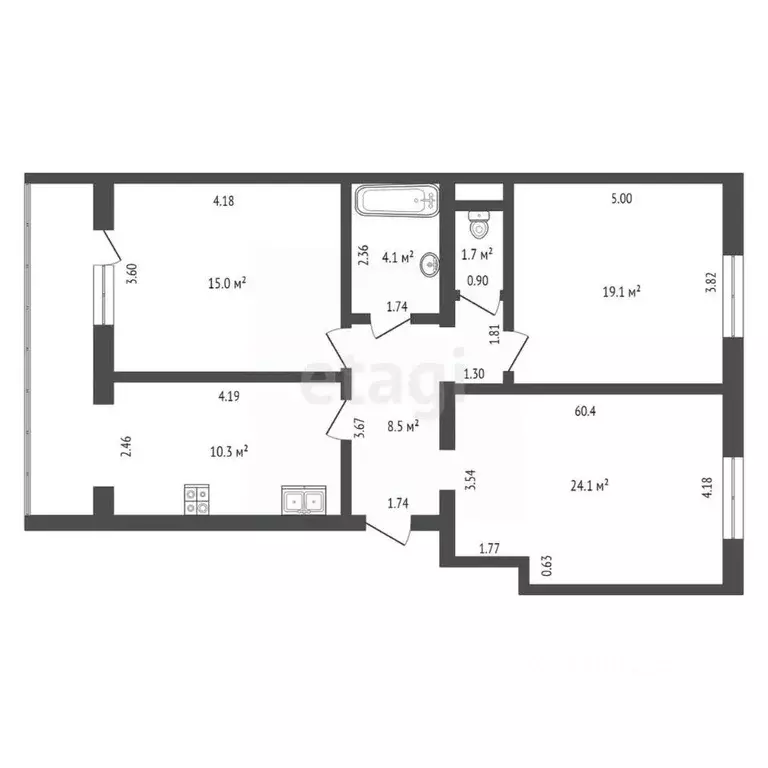 3-к кв. Архангельская область, Котлас просп. Мира, 9 (82.3 м) - Фото 2