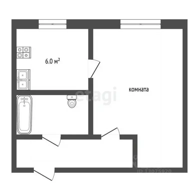 1-к кв. Ярославская область, Рыбинск Волочаевская ул., 47 (31.5 м) - Фото 1