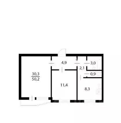 2-к кв. Москва Большая Филевская ул., 23К1 (50.2 м) - Фото 2