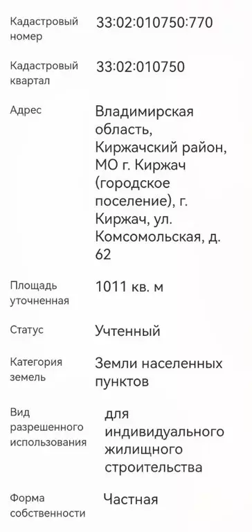 Участок в Владимирская область, Киржач Комсомольская ул. (10.0 сот.) - Фото 1